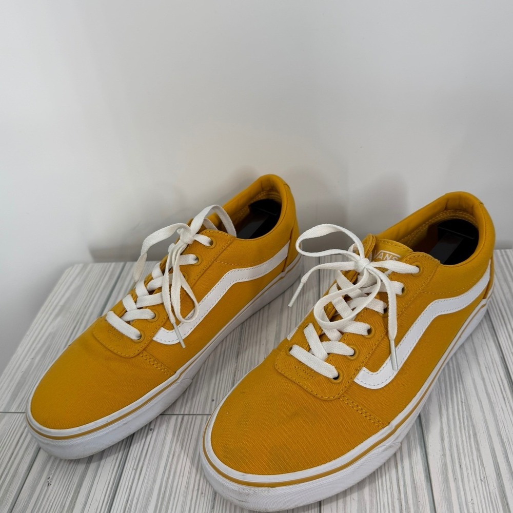 Vans Low Top Ward Yellow Canvas Skate Sneakers Women's Size 11 - Picture 6 of 10